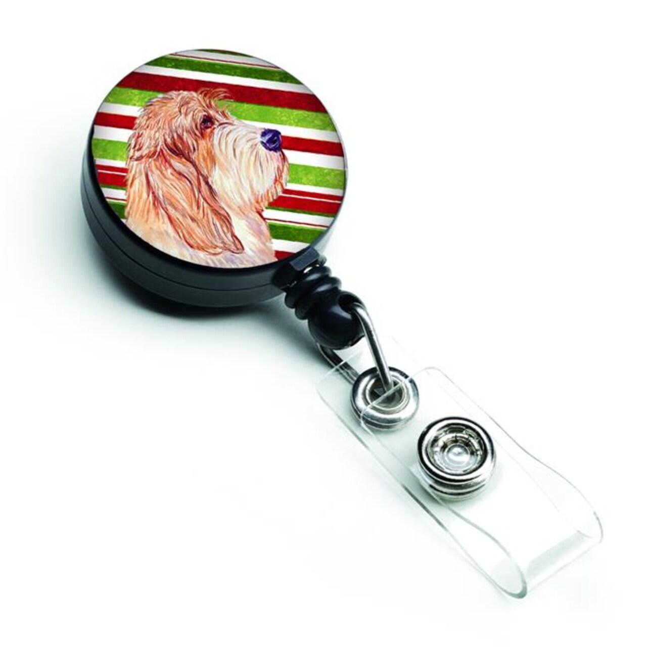 Carolines Treasures LH9262BR Petit Basset Griffon Vendeen Candy Cane Holiday Christmas Retractable Badge Reel